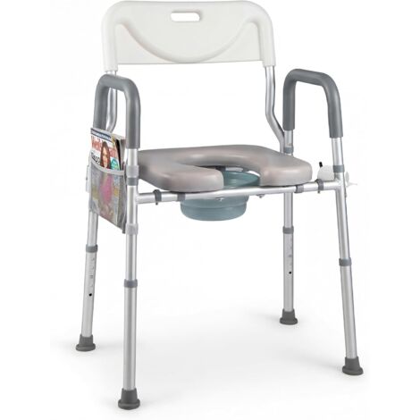 COSTWAY Ringhiera di Sicurezza per WC portata 136 kg,in Alluminio ,Altezza Regolabile 49-59 cm