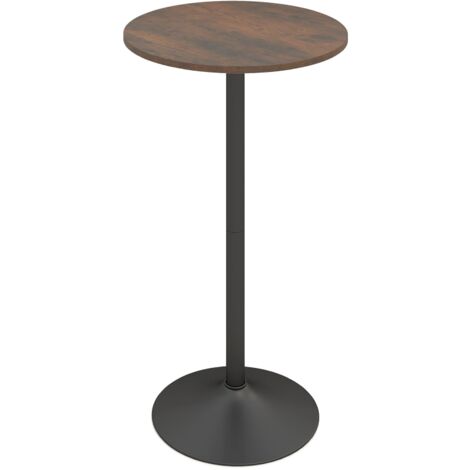 COSTWAY Round Top Pub and Bar Table Standing Bistro Table with MDF Top & Black Leg