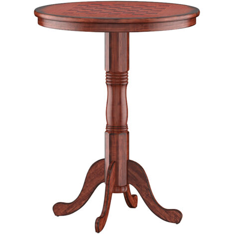 COSTWAY Round Wooden Pub Pedestal Side Table with Stable Base