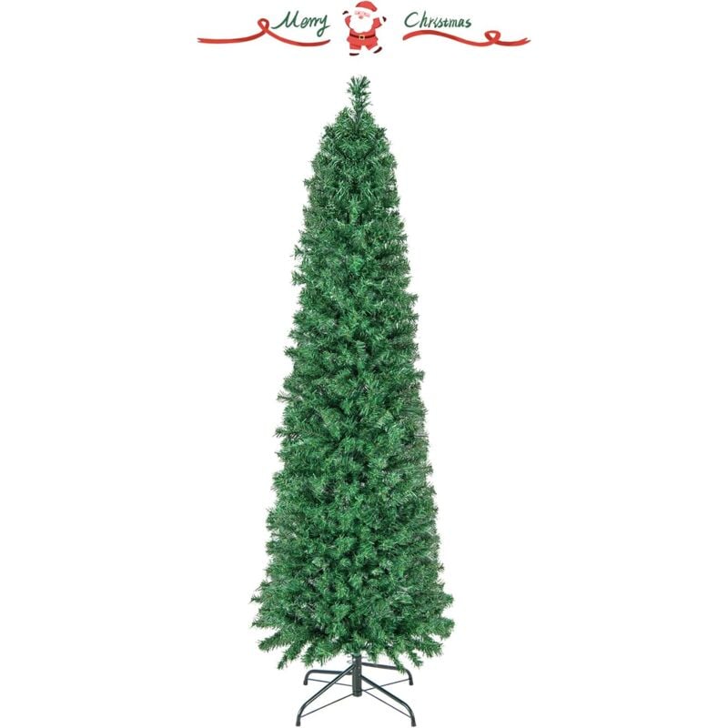 Sapin de Noël, Arbre de Noël Lumineux à Fibre Optique avec Base en Fer, Sapin de Noël Artificiel en pvc, Vert, Décoration de Noël pour Maison,