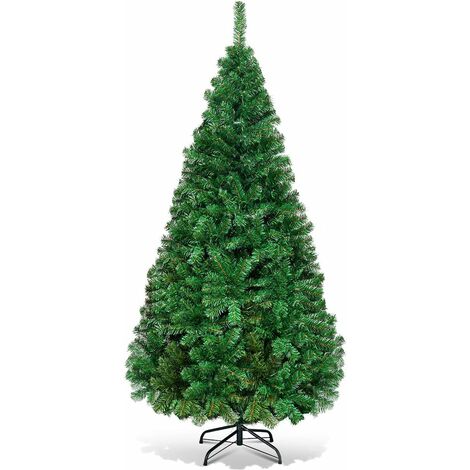 COSTWAY Sapin de Noël, Arbre de Noël Artificiel pour Décoration de Noël Matériau PVC avec Pied en Métal 240cm,1138 Branches