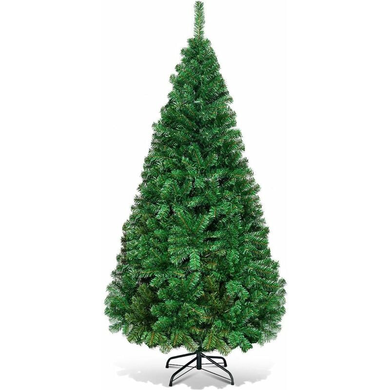 Sapin de Noël, Arbre de Noël Artificiel pour Décoration de Noël Matériau pvc avec Pied en Métal 150cm,350 Branches - Costway