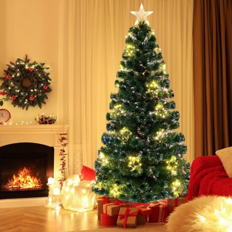 COSTWAY Sapin de Noël Artificiel 150, 170 Branches en PVC, Support en Métal (150 cm)