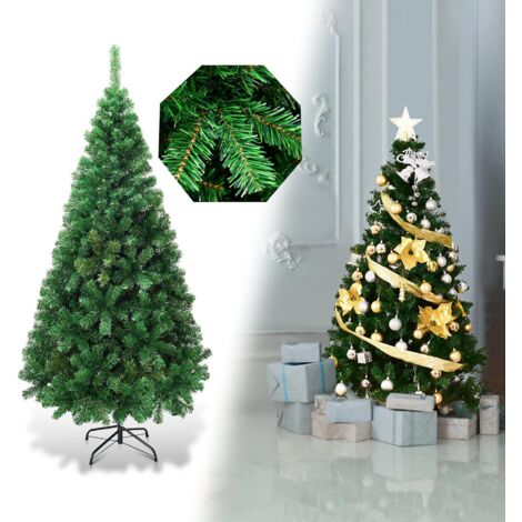 Costway – Sapin de Noël artificiel 150cm – 350 branches en PVC ignifuge – Support métal pour stabilité – Décoration intérieure/extérieure