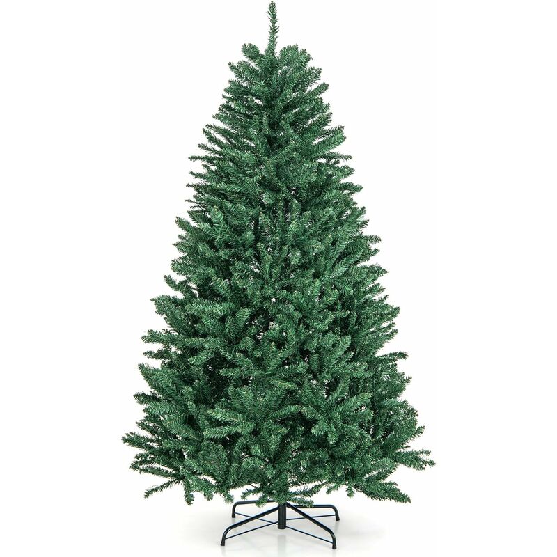 Sapin de Noël Artificiel 180 cm, 1355 Branches en pvc, Support en Métal Pliable, à Charnières, Arbre de Noël, Installation Rapide, pour Maison,