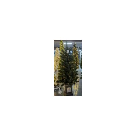 COSTWAY Sapin de Noël Artificiel avec Lumières LED, Arbre de Noël en Pot avec 160 Branches, Hauteur 120 cm, Vert