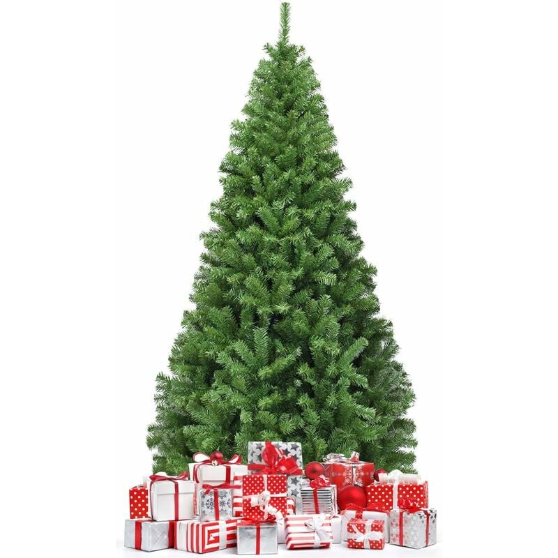 Sapin de Noël Artificiel 180CM, Aiguilles en pvc avec 1000 Branches Pied Métallique Solide, Arbre de Noël Idéal pour Maison,Bureau,Magasins Hôtels,