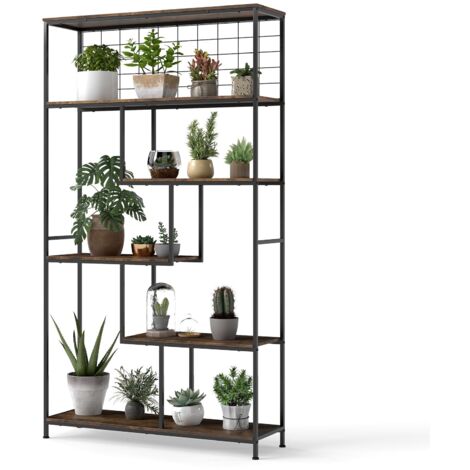 COSTWAY Scaffale Porta Piante a 6 Livelli, Portavasi da Interno con Rete Metallica, Scaffale Espositore Organizzatore per Soggiorno, Ufficio e Studio, 100 x 30 x 180 cm