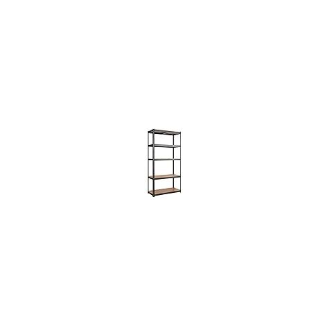 COSTWAY Scaffali per Carichi, Scaffalature a 5 Ripiani, in Metallo e MDF Scaffale, per Garage, Magazzino, Ripostiglio, Portante 650 kg, 75 x 30 x 150 cm (Nero)