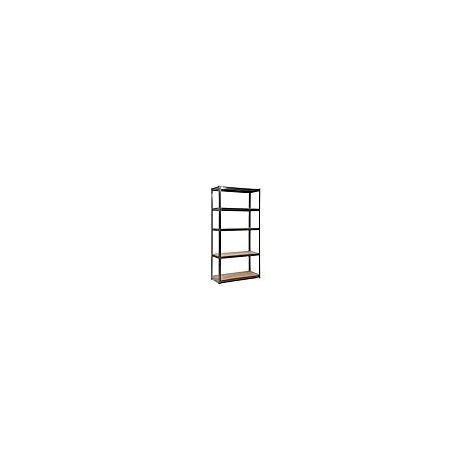 COSTWAY Scaffali per Carichi, Scaffalature a 5 Ripiani, in Metallo e MDF Scaffale, per Garage, Magazzino, Ripostiglio, Portante 875 kg, 90 x 40 x 180 cm (Nero)