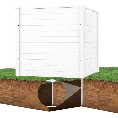 COSTWAY Schermo per Privacy da Esterno,123 x 123 cm Recinzione con Picchetti in Metallo,Bianco