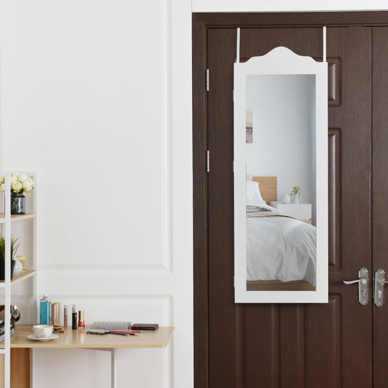 COSTWAY Schmuckschrank, Schmuckregal haengend fuer Tuer und Wandmontage