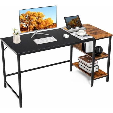 Costway Scrivania per computer 120cm con 2 librerie e ripiano