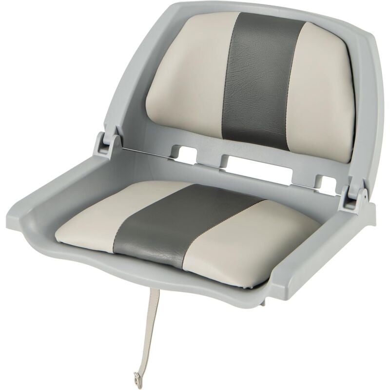 Image of Costway - Sedia da Barca Pieghevole, Sedia con Schienale Basso con Cuscini Imbottiti in pvc, Telaio in pp, Bulloni di Fissaggio, Sedia Impermeabile