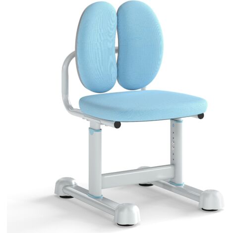 COSTWAY Sedia da Scrivania per Bambini 3+ Anni, Sedia Imbottita per Studiare con Doppio Supporto Lombare e Altezza Regolabile, Chair da Compiti per Casa e Scuola, Portata 100 kg (Blu)