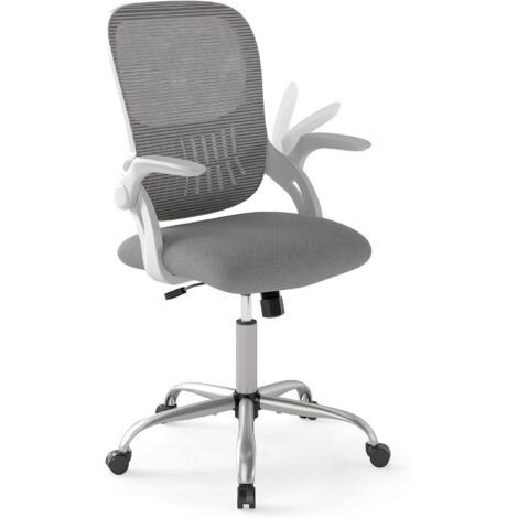 COSTWAY Sedia da Ufficio Ergonomica in Rete, Braccioli Reclinabili, Regolabile, Girevole