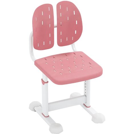 COSTWAY Sedia per Bambini 3+ Anni, Poltrona Ergonomica con Doppi Supporti Dorsali e Seduta Traspirante e Struttura in Metallo Resistente, Sedia Regolabile in Altezza per Camera da Letto (Rosa)