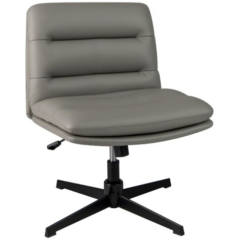 COSTWAY Sedia per Ufficio con Altezza Regolabile, Sedia Girevole con Base ad Incrocio, Sedile e Schienale Confortevoli, Sedia da Visitatori per Camera da Letto, Studio, Portata 150 kg (Grigio)