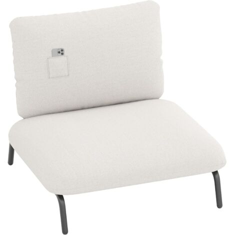 COSTWAY Sedia Relax, Sedia Soggiorno con Seduta Extra Larga, Tasca Portaoggetti, Poltrona con Struttura Metallica, Divano Pigro Moderno per Camera da Letto e Ufficio, Portata 250 kg (Beige)