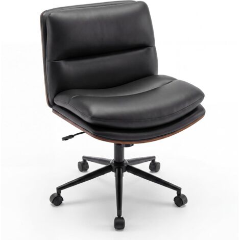 COSTWAY Sedia Ufficio Girevole con Ruote,Sedile Curvo,con Altezza Regolabile,Portata 110 kg,Nero