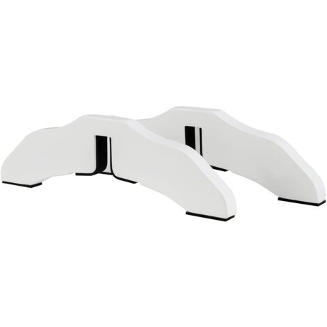 COSTWAY Set 2 Piedini per Cancello, Supporti Rimovibile in Legno di Pino 30,5 x 9 x 1,9cm per Recinto per Animali, per Extra Stabilità, Bianco