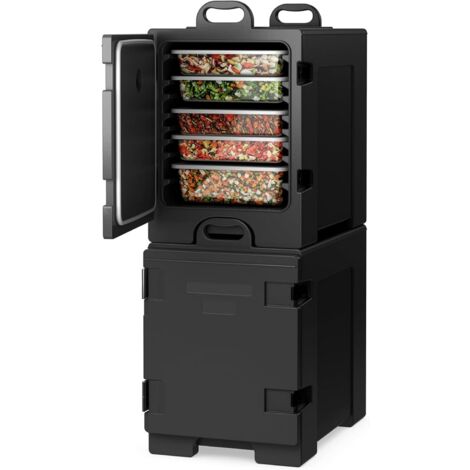 COSTWAY Set de Cuatro 77L Contenedor Aislado para Comida Caja Termica Aislada Contenedor de Transporte de Alimentos para Cantinas y Restaurantes