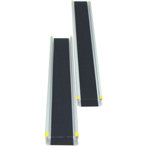 COSTWAY Set di 2 Rampa per Sedie a Rotelle in Alluminio, 3 Lunghezze, Rampa Telescopica Regolabile con Superficie Antiscivolo, con Serrature di Sicurezza, per Gradini Fino a 61 cm (91,5-152,5 cm)