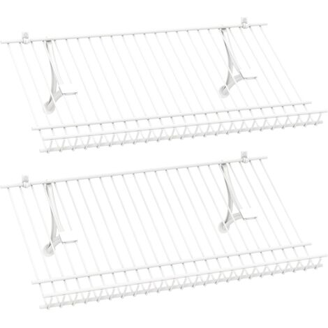 COSTWAY Set di 2 Scaffali a Muro, 61 cm Porta Scarpe in Metallo, Kit Organizzatore di Stoccaggio, 4 Supporti in PVC, Unità di Mensole Personalizzabile per Lavanderia Camera da Letto, 61x30x2,5 cm