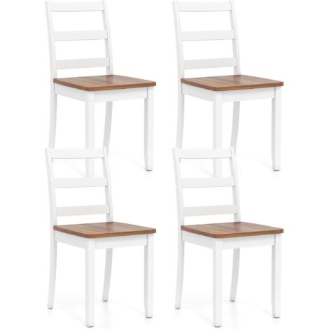 COSTWAY Set di 2 Sedie da Pranzo in Legno,Portata 180 kg,Schienale Alto Curvo,40x40x85 cm(4)