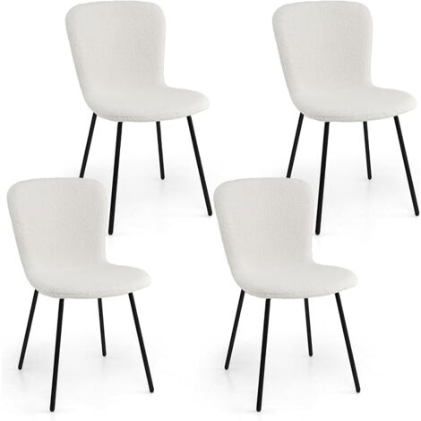 COSTWAY Set di 4 Sedie da Pranzo, 4 Sedie Alte da Bar, Sedie Imbottite Moderne con Schienale e Gambe in Metallo, Set di Sedie da Cucina, Portata 150 kg, 47 x 58 x 86 cm