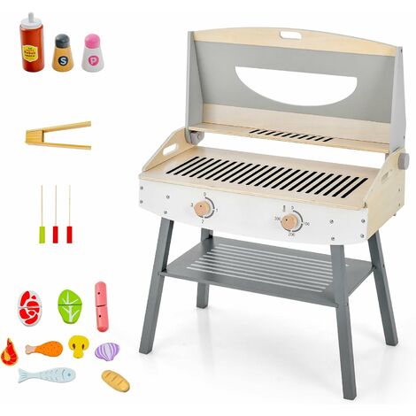 Cucina giocattolo per bambini 3 anni+ con frigorifero, Set da cucina in  legno con lavandino e utensili da cucina - Costway