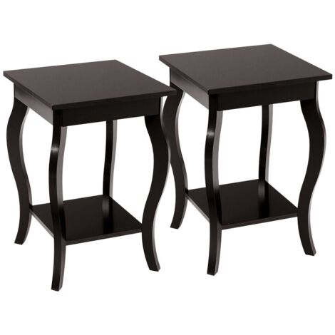 COSTWAY Set of 2 End Table Living Room Accent Table Sofa Side Table-Coffee