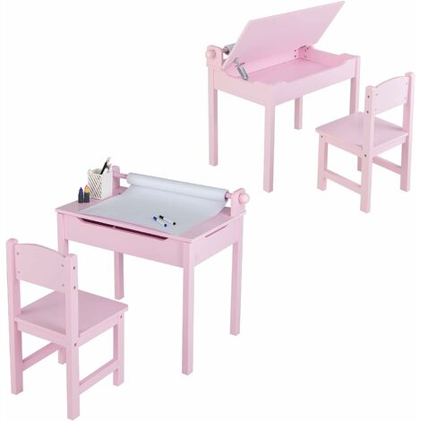 Set scrivania e sedia da studio per bambini 70 cm rosa