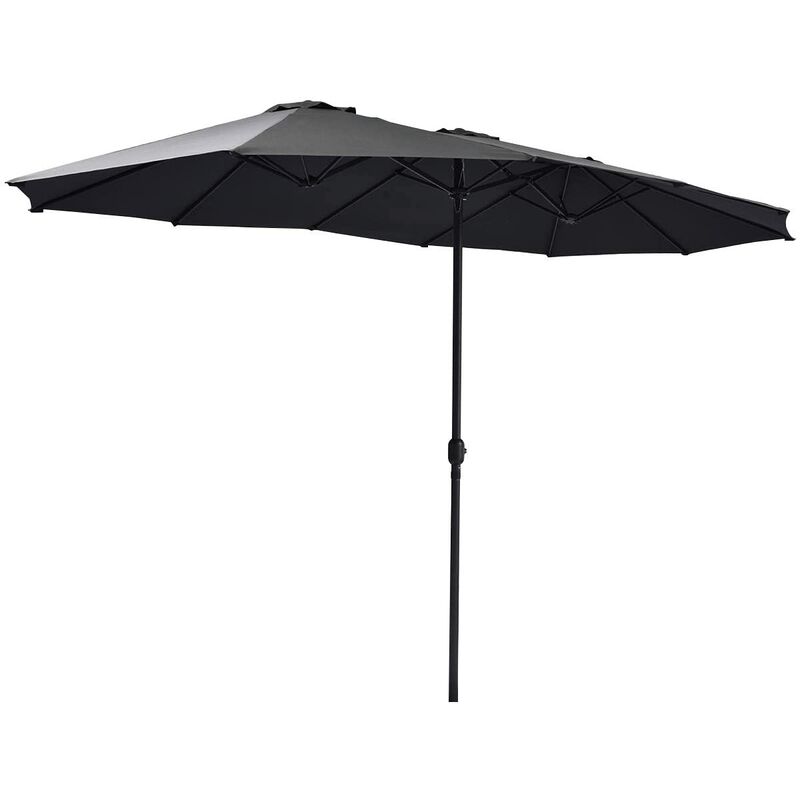 

Sombrilla de Jardín de Ø480cm Sombrilla con Manivela Parasol Doble para Terraza Playa Piscina Patio Sin Base (Gris Oscuro) - Costway