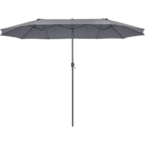 COSTWAY Sombrillas Jardin Grandes Doble Cara, 4,7 x 2,8m, Sombrilla Terraza Exterior, Sombrilla Parasol Doble Playa Terraza Balcón Piscina Gris