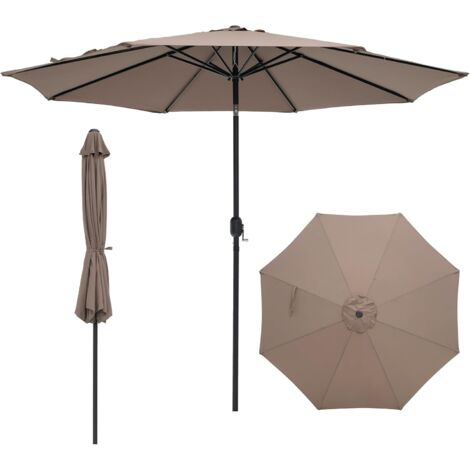 COSTWAY Sonnenschirm 270 cm Ampelschirm Gartenschirm Kurbelschirm Strandschirm Garten Schirm mit Kurbel Braun