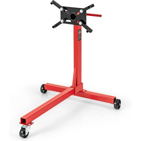 COSTWAY Soporte de Motor hasta 340 kg, Soporte de Montaje para Motor de Servicio Pesado con Cabezal Giratorio de 360 Grados, Mango Antideslizante y 4 Brazos Ajustables