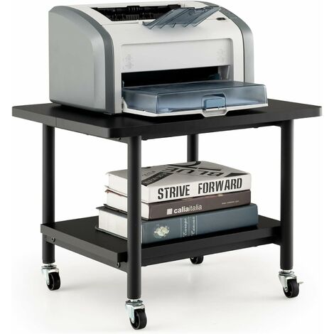 Soporte para impresora vintage, soporte de madera para impresora, carrito  de impresora rodante, soporte de máquina con 2 cajones, mesa auxiliar