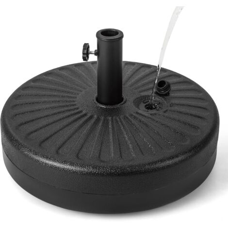COSTWAY Soporte Sombrilla Terraza Exterior Apto 38mm 48 mm, Base para Sombrilla Rellenable de Arena 28 kg y Agua 18L, HDPE, Metal, Ø 50 cm, Pie Sombrilla Jardin Terraza