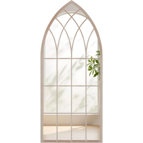 COSTWAY Specchio da Parete,con Cornice Metallica,Antideflagrante，per Soggiorno，115x50 cm