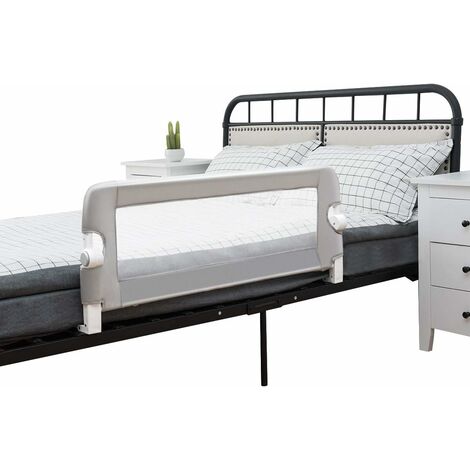 GOPLUS Barriera letto bambini, sponda letto bambini, barriera a scomparsa  sollevata verticalmente, 180 cm /150 cm (