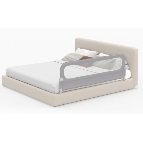 COSTWAY Sponda Letto per Bambini 150cm,Altezza Regolabile a 3 Livelli,Cinghia di Sicurezza，Grigio