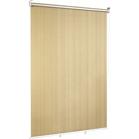 COSTWAY Store Occultant à Enrouleur 121x181CM Isolant Thermique Anti-UV, Montage du Store au Mur ou au Plafond avec Chaîne à Perles Glisse pour Fenêtre et Porte Installation Facile, Beige