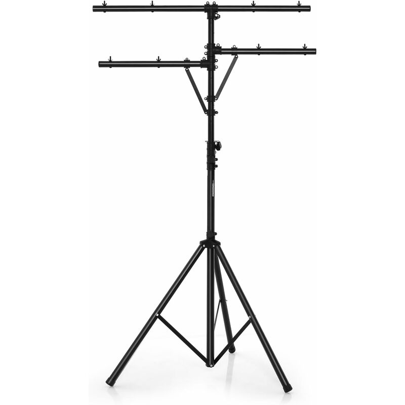 Support d'Éclairage led avec Hauteur Réglable 186 à 351 cm Charge 45KG, Support de Lumière Trépied Portable avec barre en 't', pour Scène Concerts