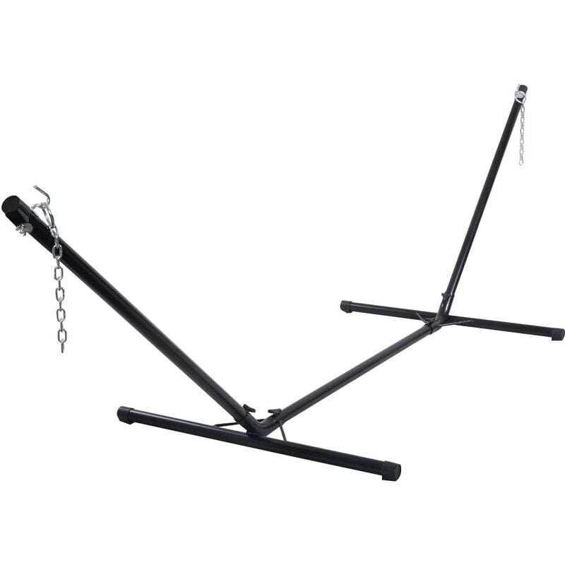 COSTWAY Support Hamac,Support Pied de Hamac en Métal pour Accrocher Lit Balancelle et Chaises Suspendues Capacité de Charge 120KG Noir