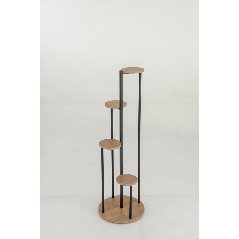 Support pour Plantes d'Intérieur à 4 Niveaux, Etagère d'Angle de 125 cm de Haut pour Plantes en Pot, Étagère à Fleurs avec Structure en Métal Doré,