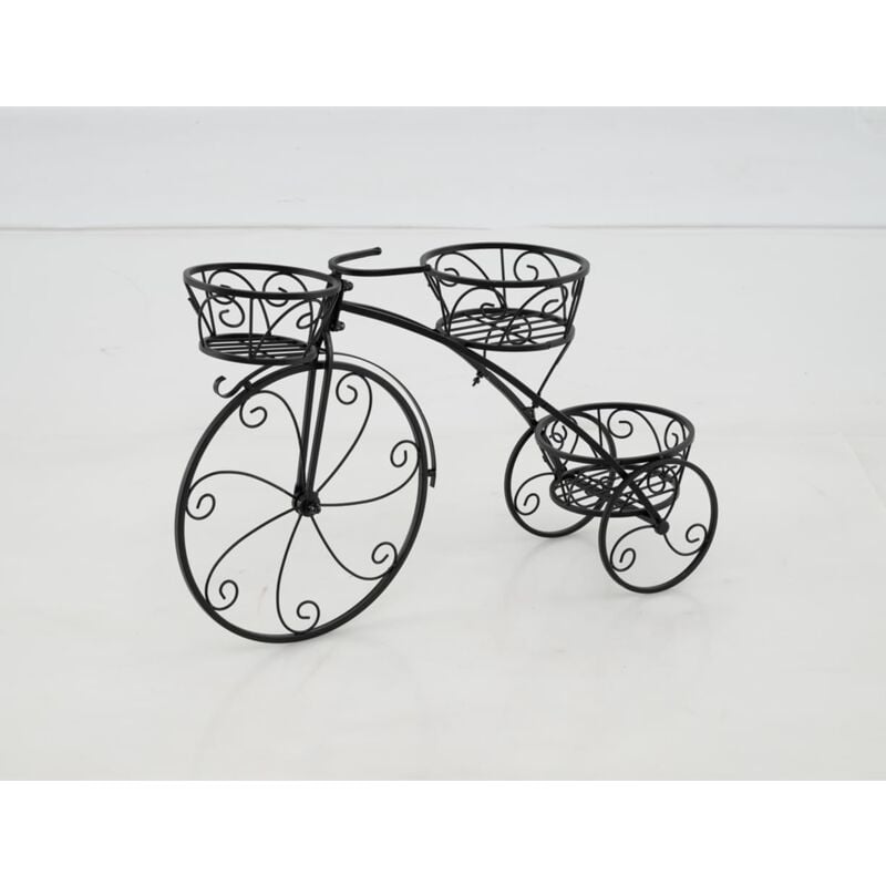 Costway - Support pour Plantes Tricycle, Porte-Pot de Fleurs en Métal à 3 Niveaux avec 3 Panier Découpés et Roues Élégantes Style Parisien, pour