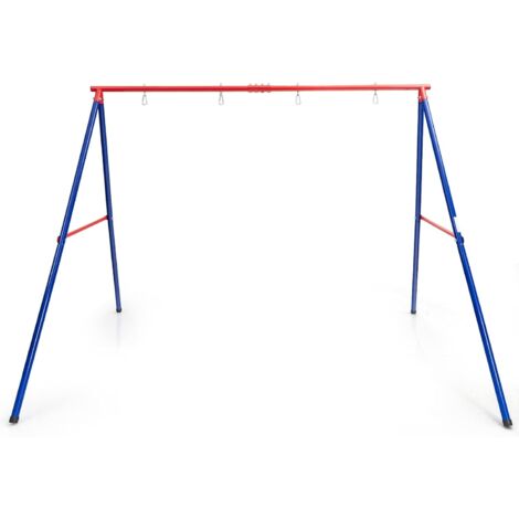 COSTWAY Supporto per Altalena a Telaio Girevole, Telaio per Altalena a Forma di A con Tappo Antiscivolo in Metallo, Supporto per Altalena Bambini a 2 Posti, Portata di 250 kg