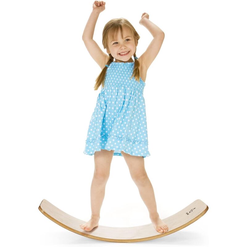 

Tabla de Equilibrio, Plataforma de Equilibrio de Madera Tabla Curvada para Niños y Adultos Carga hasta 300kg (88.5 x 30 x 20) - Costway
