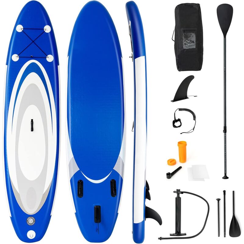 

COSTWAY Tabla de Paddle Inflable SUP Board 305 x 75 x 15 cm Tabla de Sup Portátil Azul